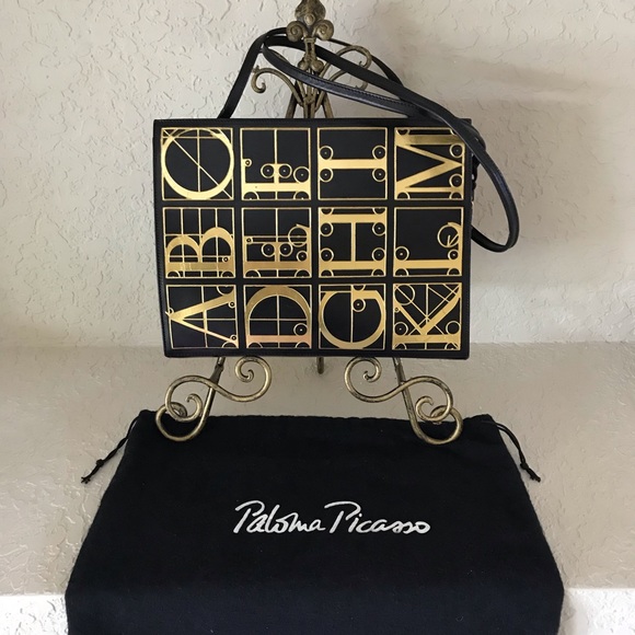 Paloma Picasso Gold Storybook Alphabet Letters Bag - Picture 1 of 8
